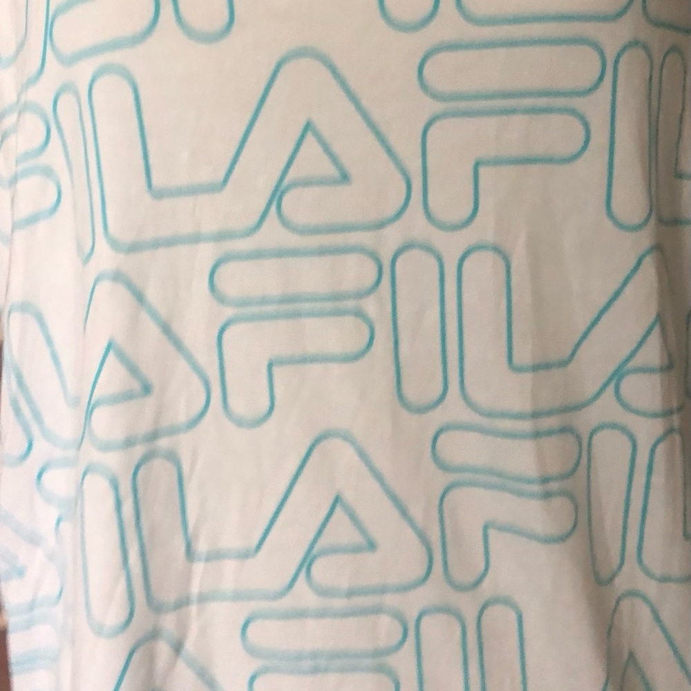 FILA NWT Said So Singlet Tank Racerback Logo Aqua Tie Back Athletic Top Plus 2X - Picture 3 of 9